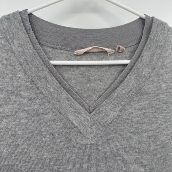 Soft Surroundings Sweater Women Large Gray Wool Alpaca Blend V-Neck Long Sleeves - Picture 4 of 11